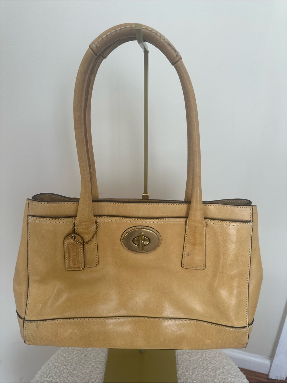 Vintage Coach Madeline 11553 Tan Leather Carryall Tote